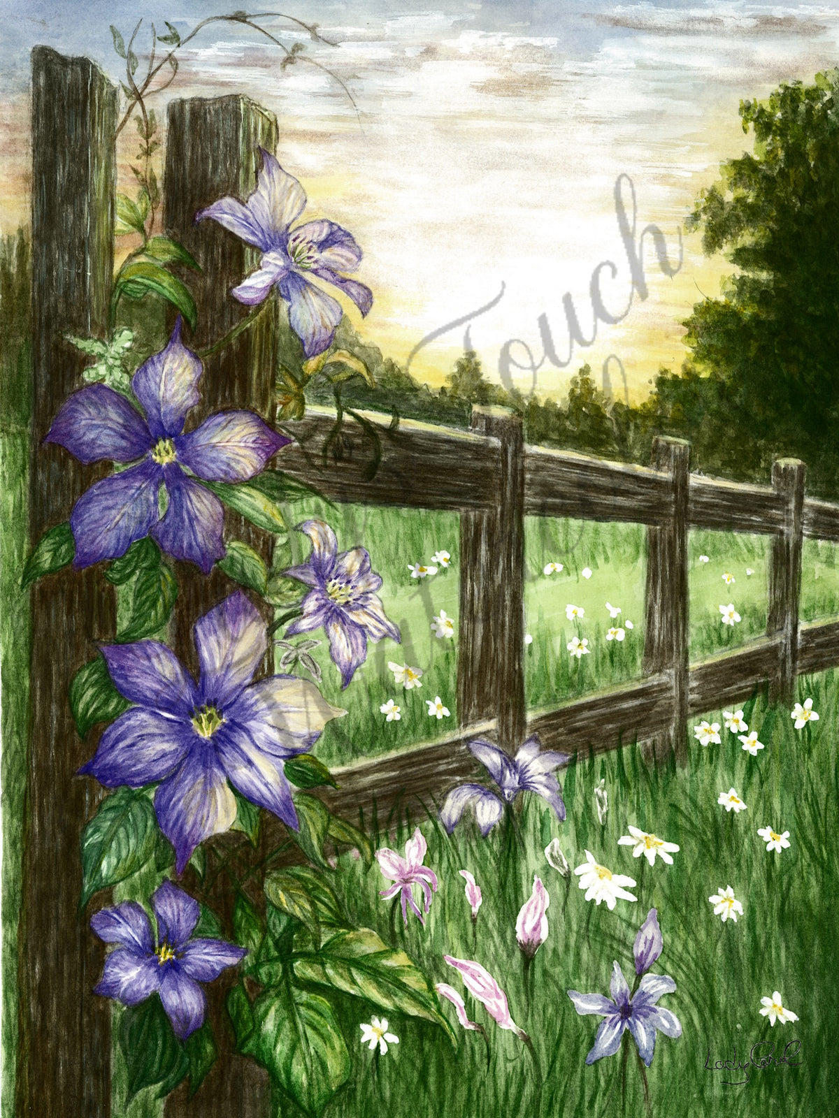 Evening On The Ranch - Unframed Print